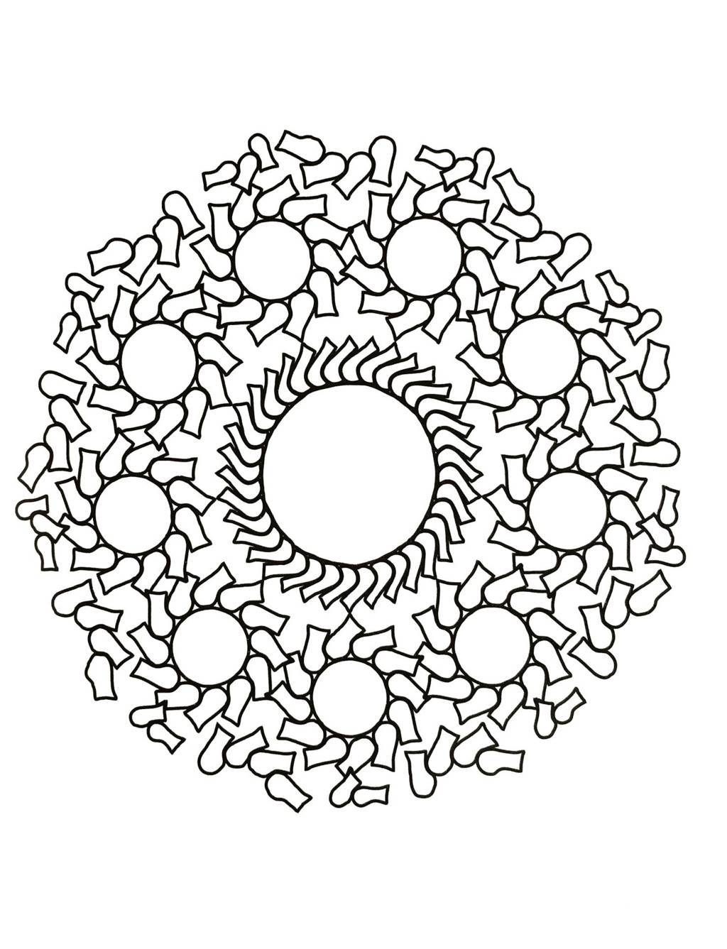Coloriage Mandala ornemental avec spirales complexes - Mandala à imprimer